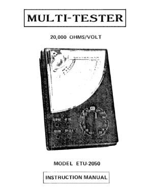 Analog Multimeter ETU-2050; Kingdom, Kwang Duk (ID = 2892082) Equipment