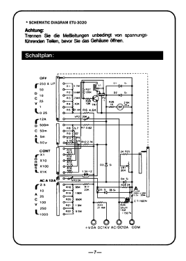 Analog Multimeter ETU-3020; Kingdom, Kwang Duk (ID = 2892382) Equipment