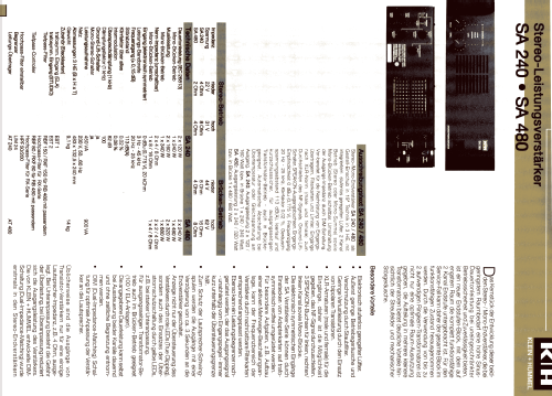 Stereo-Leistungsverstärker SA 240; Klein & Hummel; (ID = 1726569) Ampl/Mixer