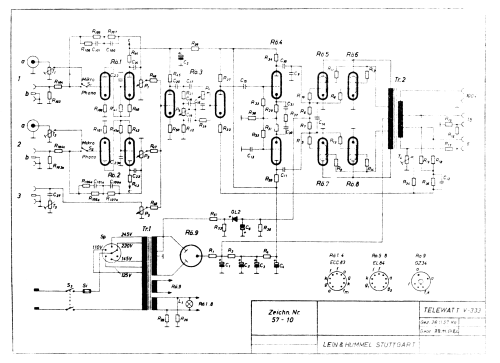 Telewatt Hi-Fi Mischverstärker V-333; Klein & Hummel; (ID = 1948258) Ampl/Mixer