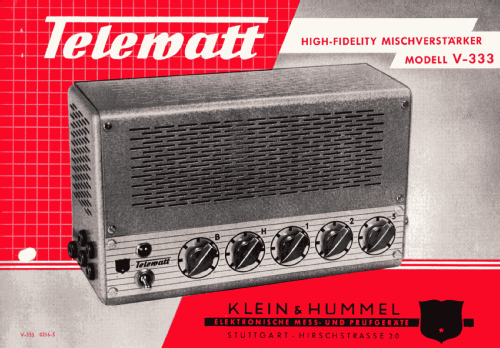 Telewatt Mischverstärker V-333 Hi-Fi; Klein & Hummel; (ID = 2575648) Ampl/Mixer