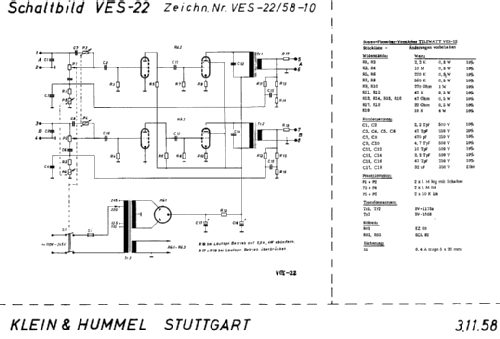 Telewatt VES22; Klein & Hummel; (ID = 1179953) Ampl/Mixer