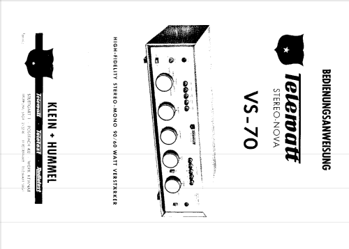 Telewatt VS-70; Klein & Hummel; (ID = 279697) Ampl/Mixer