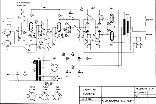 Telewatt V-120 Hi-Fi; Klein & Hummel; (ID = 636910) Ampl/Mixer