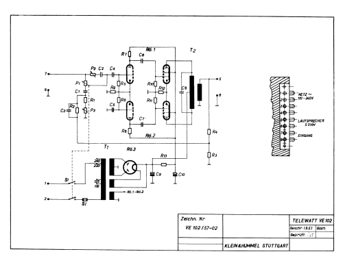 VE-102; Klein & Hummel; (ID = 2575642) Ampl/Mixer