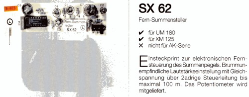 Vorverstärker-Einsteckprints SX-Serie SX 62; Klein & Hummel; (ID = 1724863) Ampl/Mixer