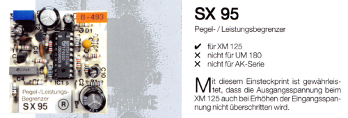 Vorverstärker-Einsteckprints SX-Serie SX 95; Klein & Hummel; (ID = 1725443) Ampl/Mixer