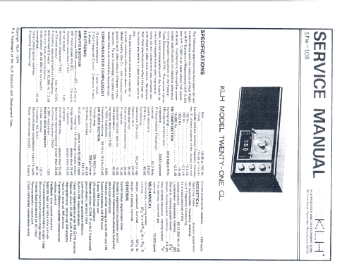 Twenty-One CL ; KLH R&D Co.; (ID = 2342188) Radio