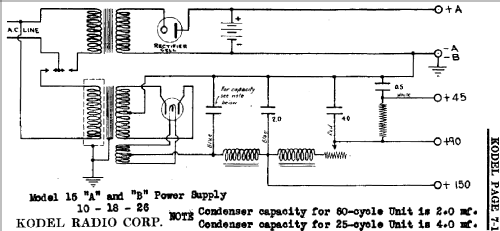 A & B Power Supply 15; Kodel Radio Corp. (ID = 696485) Fuente-Al