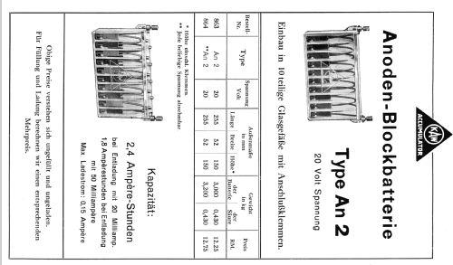 Anoden-Blockbatterie An2; Kölner Accumulatoren (ID = 315066) Power-S