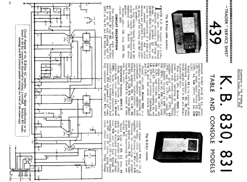 KB 831; Kolster Brandes Ltd. (ID = 1310785) Radio