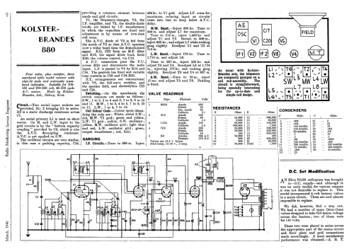 KB 880; Kolster Brandes Ltd. (ID = 2085388) Radio