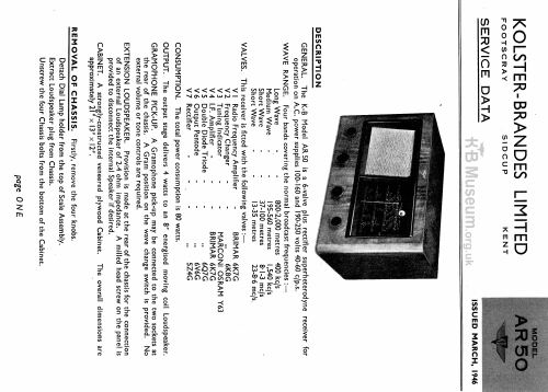 AR50; Kolster Brandes Ltd. (ID = 2043899) Radio