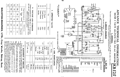 Rejectostat Receiver KB 525; Kolster Brandes Ltd. (ID = 2382454) Radio