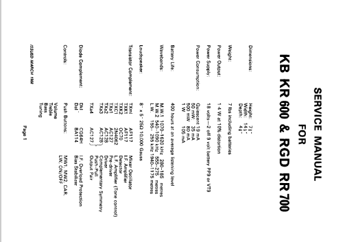 KR600; Kolster Brandes Ltd. (ID = 2303449) Radio