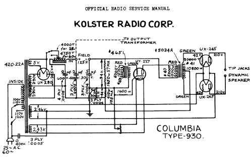 Columbia 930; Kolster; USA (ID = 3039251) Ampl/Mixer