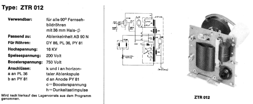 Zeilentrafo ZTR 012; König Electronic (ID = 2405365) Bauteil