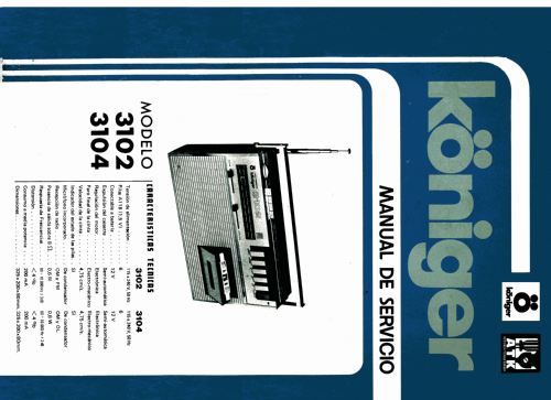 Radio Cassette 3102; Königer marca; (ID = 2259532) Radio