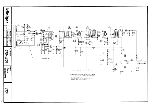 Radio Cassette 3102; Königer marca; (ID = 2259539) Radio