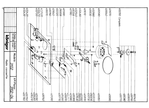 Radio Cassette 3102; Königer marca; (ID = 2259544) Radio