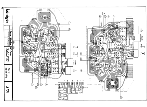 Radio Cassette 3104; Königer marca; (ID = 2259562) Radio