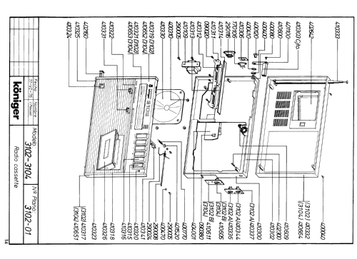 Radio Cassette 3104; Königer marca; (ID = 2259572) Radio