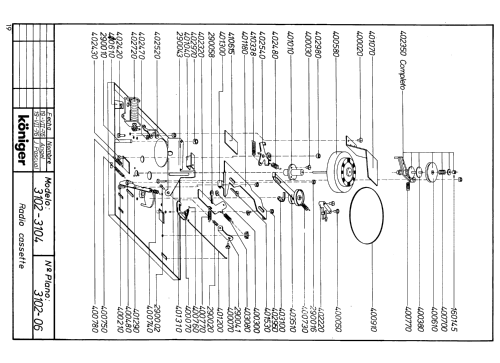 Radio Cassette 3104; Königer marca; (ID = 2259577) Radio