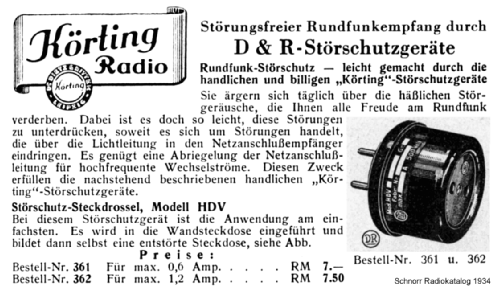 HF-Steckdrossel HDV; Körting-Radio; (ID = 1747624) mod-past25