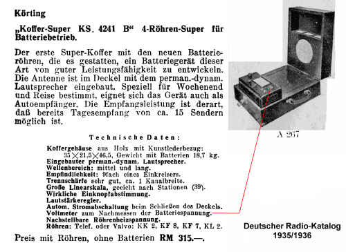 Koffersuper KS4241B; Körting-Radio; (ID = 2425058) Radio