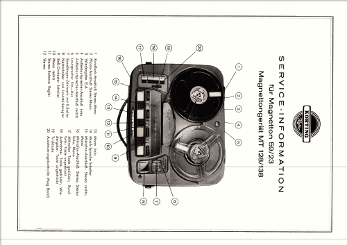 Stereo-Magnettongerät MT128, MT138; Körting-Radio; (ID = 2642991) Sonido-V
