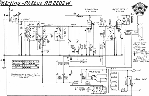 Phöbus RB2202W; Körting-Radio; (ID = 1027556) Radio