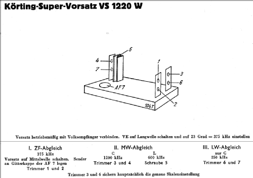 Super-Vorsatz für Volksempfänger VS1220W; Körting-Radio; (ID = 14302) Adapter