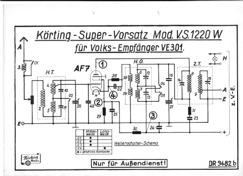 Super-Vorsatz für Volksempfänger VS1220W; Körting-Radio; (ID = 24115) Converter