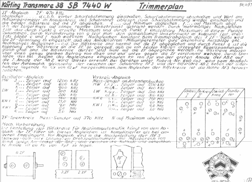 Transmare 38 SB7440W; Körting-Radio; (ID = 1051971) Radio