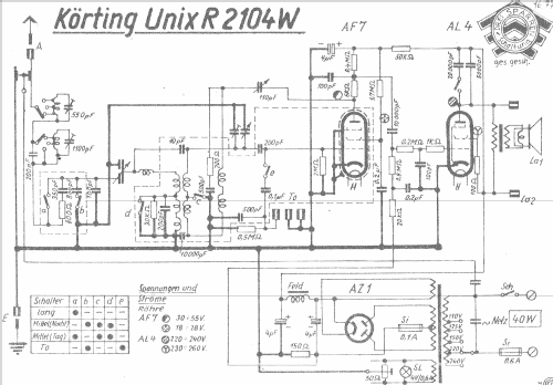 Unix 38 R2104W; Körting-Radio; (ID = 1052673) Radio