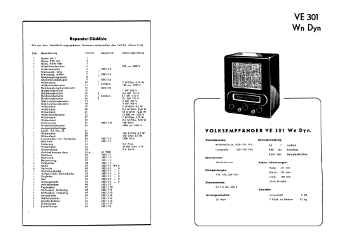 Volksempfänger VE 301 Dyn W ; Körting-Radio; (ID = 3053694) Radio