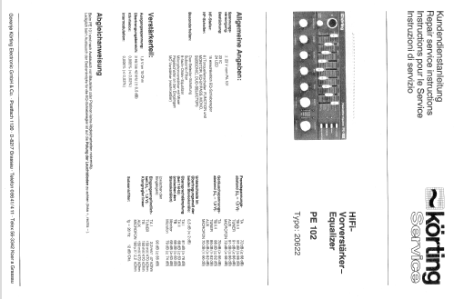 Vorverstärker-Equalizer PE-102; Körting-Radio; (ID = 1007070) Ampl/Mixer