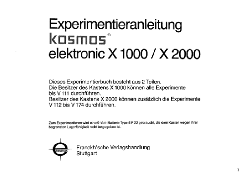 electronic beginner X1000; Kosmos, Franckh´sche (ID = 425981) Kit