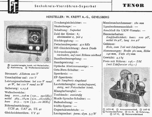 Tenor 83-64-605; Krefft AG, W.; (ID = 1175722) Radio