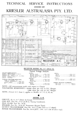 11-7F Issue 2; Kriesler Radio (ID = 2708094) Radio