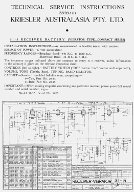 31-5; Kriesler Radio (ID = 2780708) Radio