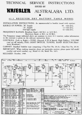 41-3; Kriesler Radio (ID = 2781767) Radio