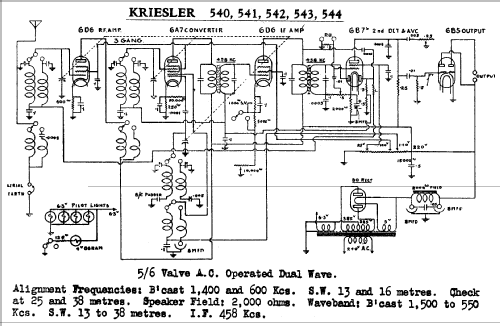 542 Ch= 540; Kriesler Radio (ID = 753211) Radio