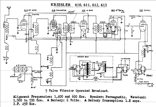 612 Ch= 610; Kriesler Radio (ID = 753626) Radio