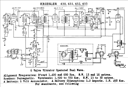 632 Ch= 630; Kriesler Radio (ID = 753978) Radio
