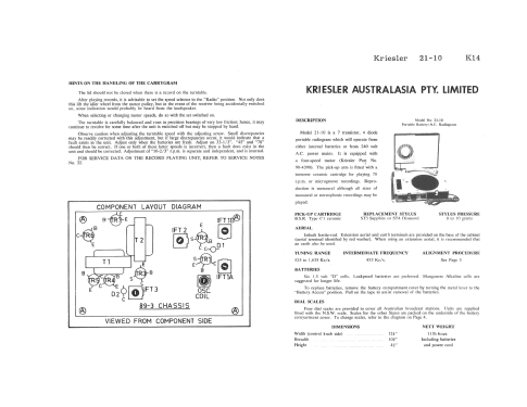 Carrygram 21-10; Kriesler Radio (ID = 2809426) Radio