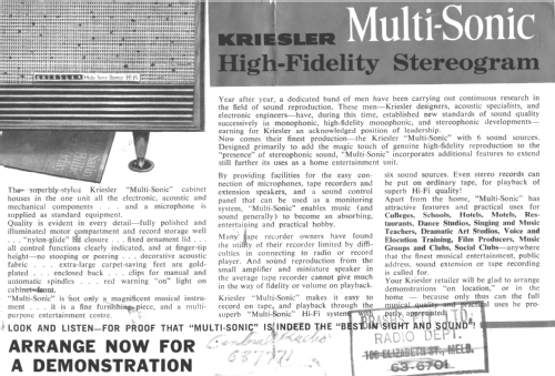 Multi-Sonic 11-91 Ch= 89-6; Kriesler Radio (ID = 3093585) Radio