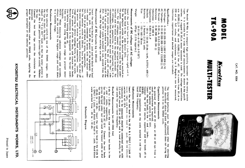 Multimeter TK-90A; Kyoritsu Electrical (ID = 1709646) Ausrüstung