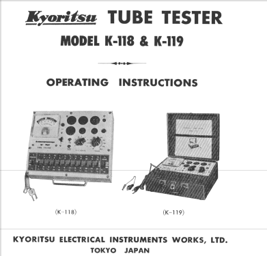 Tube Tester K-119; Kyoritsu Electrical (ID = 1212468) Ausrüstung