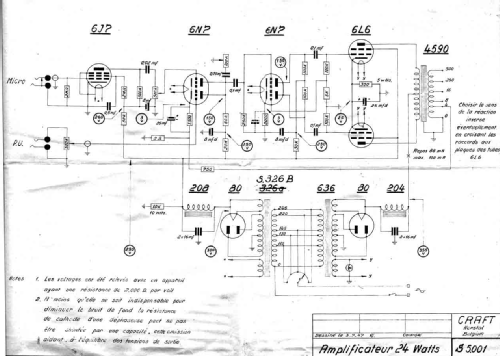 Amplificateur 24 Watts ; Craft, Laboratoires (ID = 1171362) Ampl/Mixer